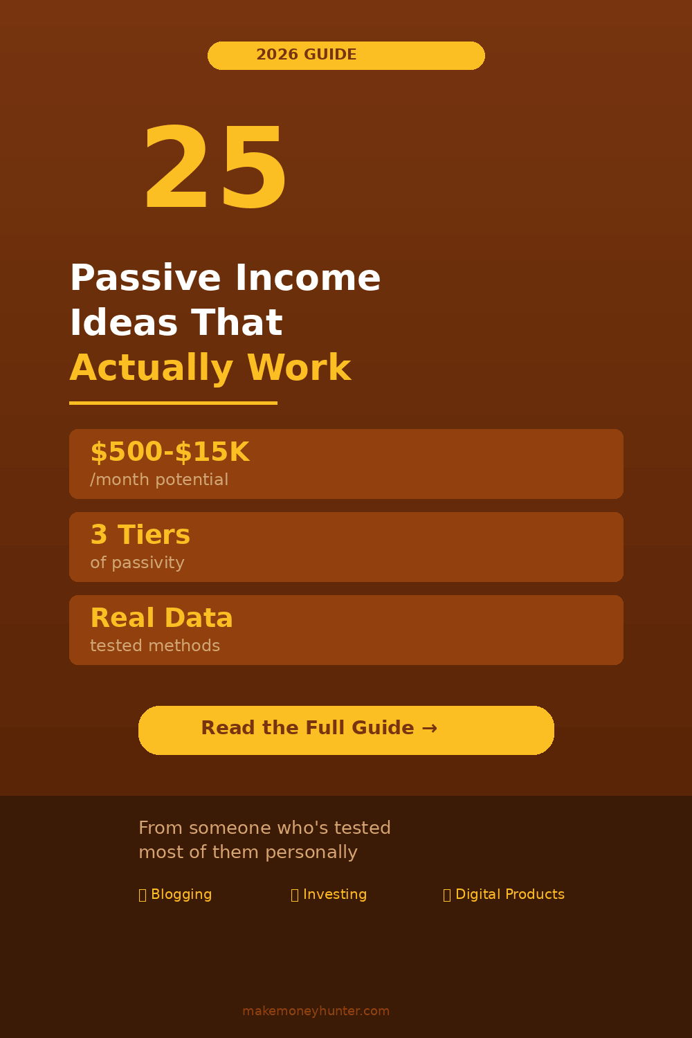 25 proven passive income ideas that actually work in 2026 with real income numbers and honest reviews